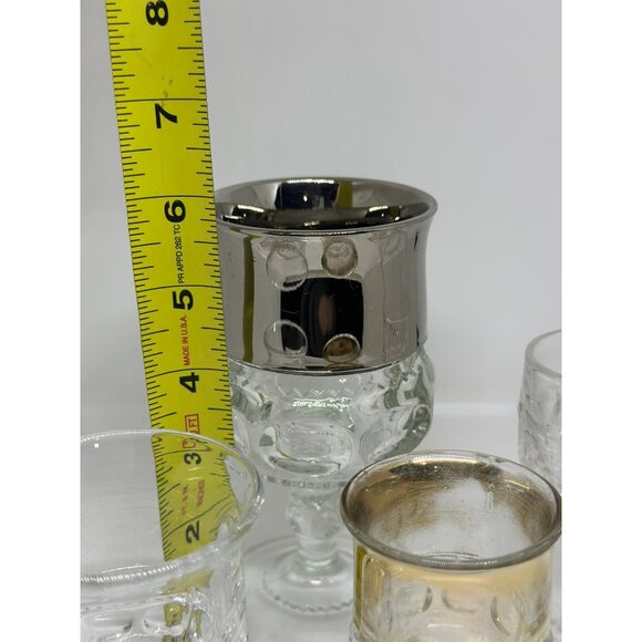 VTG Indiana Glass Kings Crown Clear Goblet Glasses | Set of 4 Barware Drinkware - Picture 6 of 9